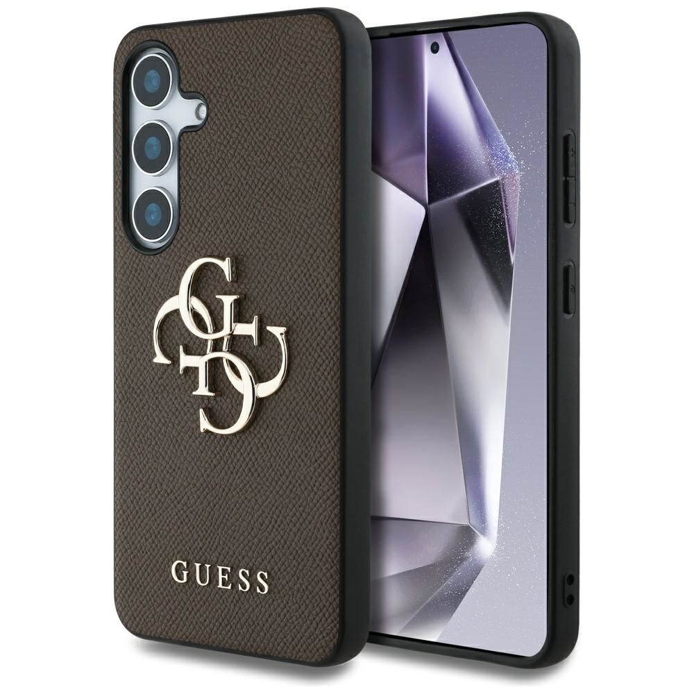 GUESS obal pre SAMSUNG S25 Plus GUHCS25MPGT4MBW (PU Grained Big 4G and Classic Logo) hnedý