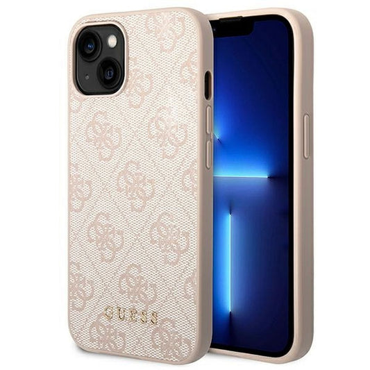 GUESS obal pre iPhone 14 Plus GUHCP14MG4GFPI (4G zlatý Logo) ružový