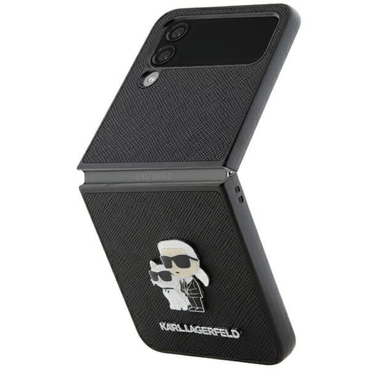 KARL LAGERFELD obal pre SAMSUNG Z Flip 4 KLHCZF4SAKCNPK (Saffiano K&C PIN) čierny