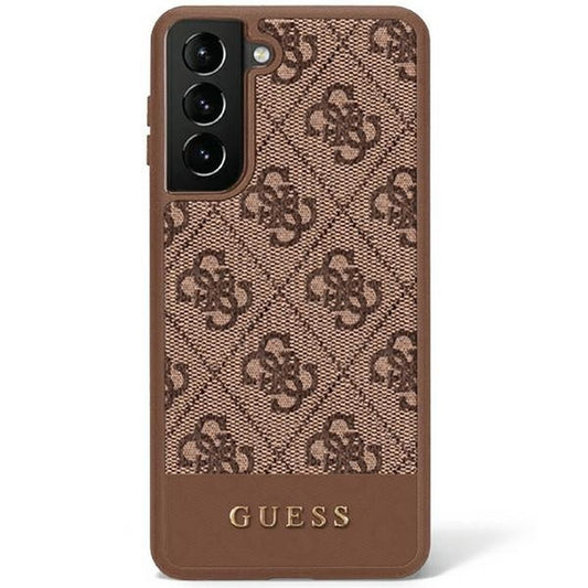 GUESS obal pre SAMSUNG S23 Plus GUHCS23MG4GLBR (4G Bottom Stripe) hnedý