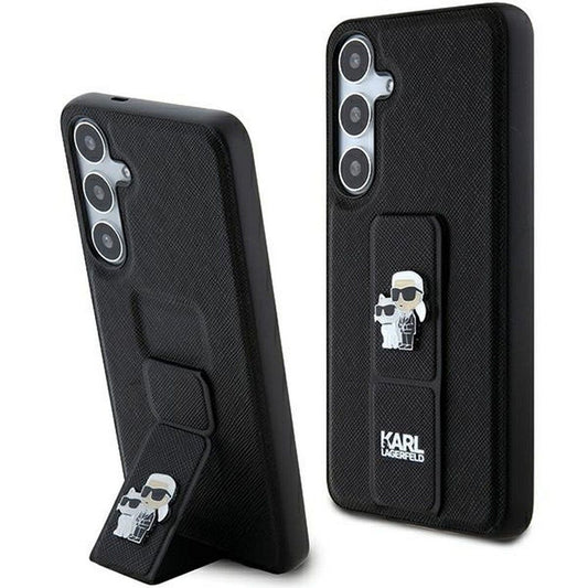 KARL LAGERFELD obal pre SAMSUNG S24 Plus KLHCS24MGSAKCPK (GRIPSTAND SAFFIANO KC PINS) čierny