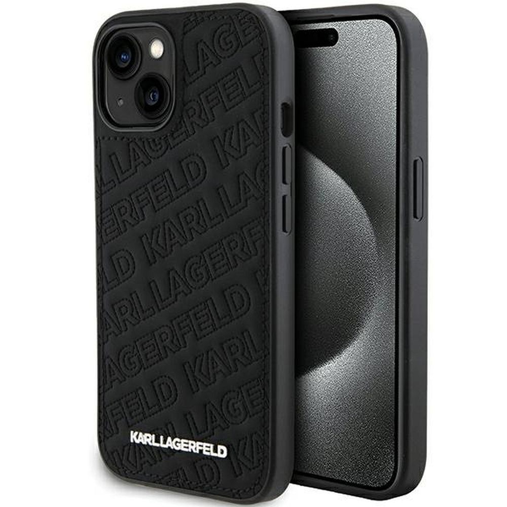 KARL LAGERFELD obal pre iPhone 15 KLHCP15SPQKPMK (Quilted Pattern) čierny