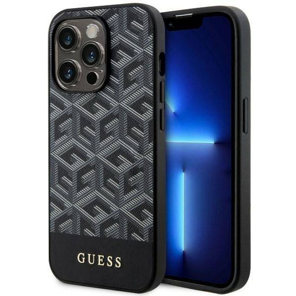 GUESS obal pre iPhone 14 Pro GUHMP14LHGCFSEK (MAG GCUBE) čierny