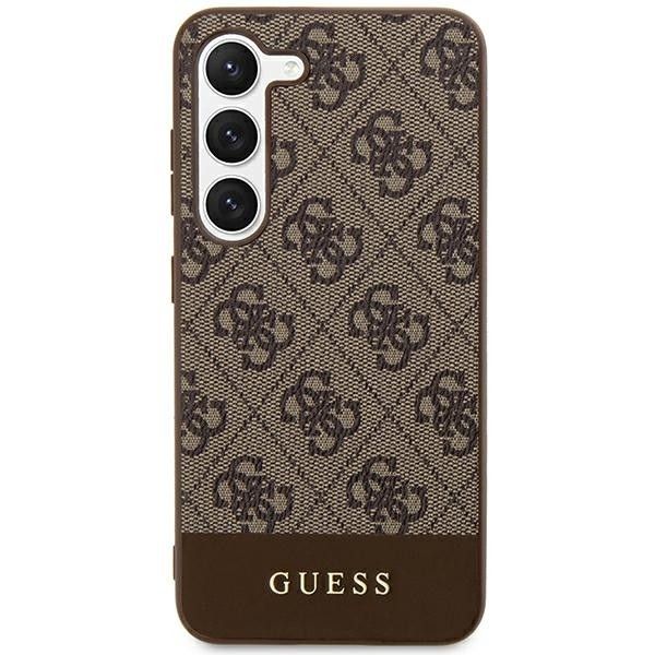 GUESS obal pre SAMSUNG S24 GUHCS24SG4GLBR (4G Bottom Stripe) hnedý