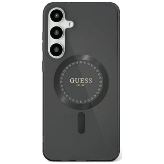 GUESS obal pre SAMSUNG S25 Ultra GUHMS25LPFTDTEK (Magnetic IML Rhinestones) čierny