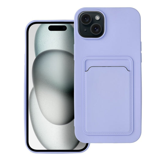 obal s miestom na karty pre iPhone 15 Plus violet