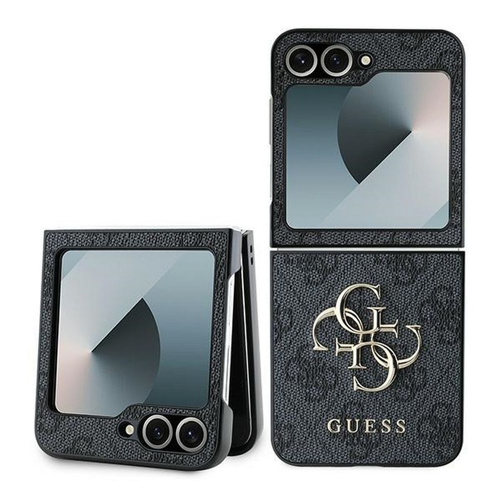 GUESS obal pre SAMSUNG Z Flip 6 GUHCZF64GMGGR (PU 4G Leather Metal Logo) čierny