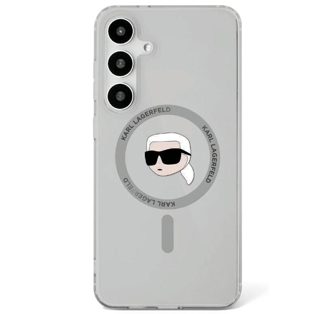 KARL LAGERFELD obal pre SAMSUNG S25 KLHMS25SHLSKIK (Magnetic IML Metal K. Heads) čierny