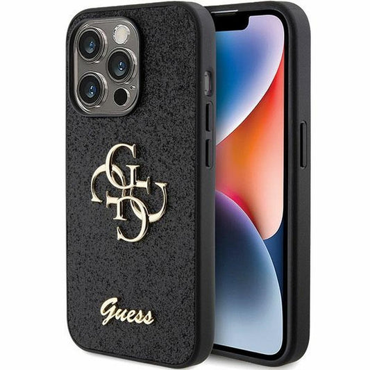 GUESS obal pre iPhone 15 Pro Max GUHCP15XHG4SGK (Fixed Glitter Big 4G) čierny