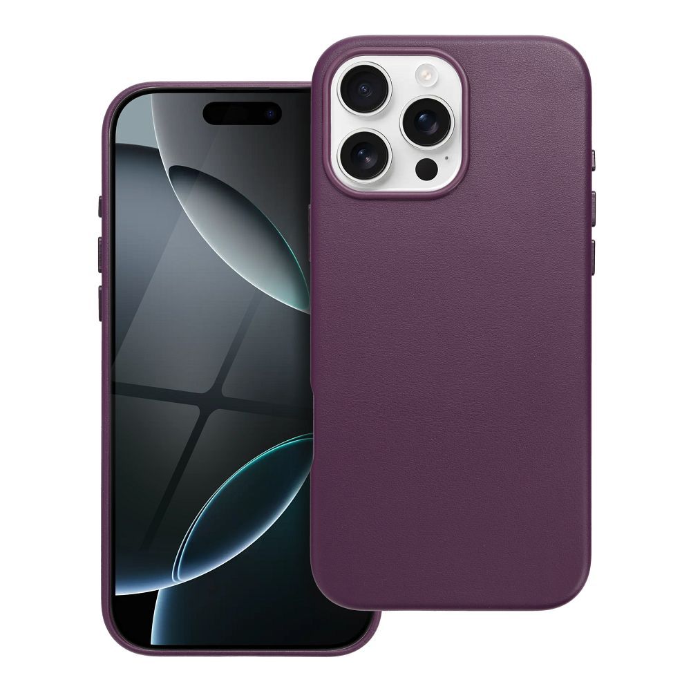 LEATHER MAG COVER obal pre iPhone 16 Pro Max dark violet