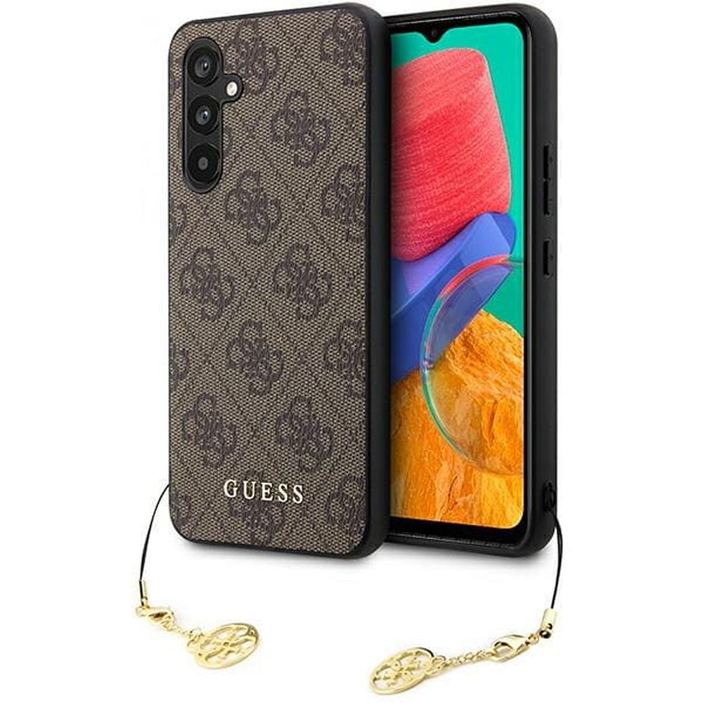 GUESS obal pre SAMSUNG A54 GUHCSA54GF4GBR (4G Charms Collection) hnedý