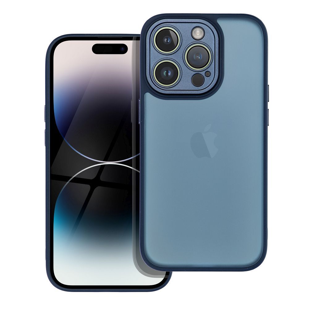 polopriehľadný obal pre iPhone 14 Pro námornícky modrý