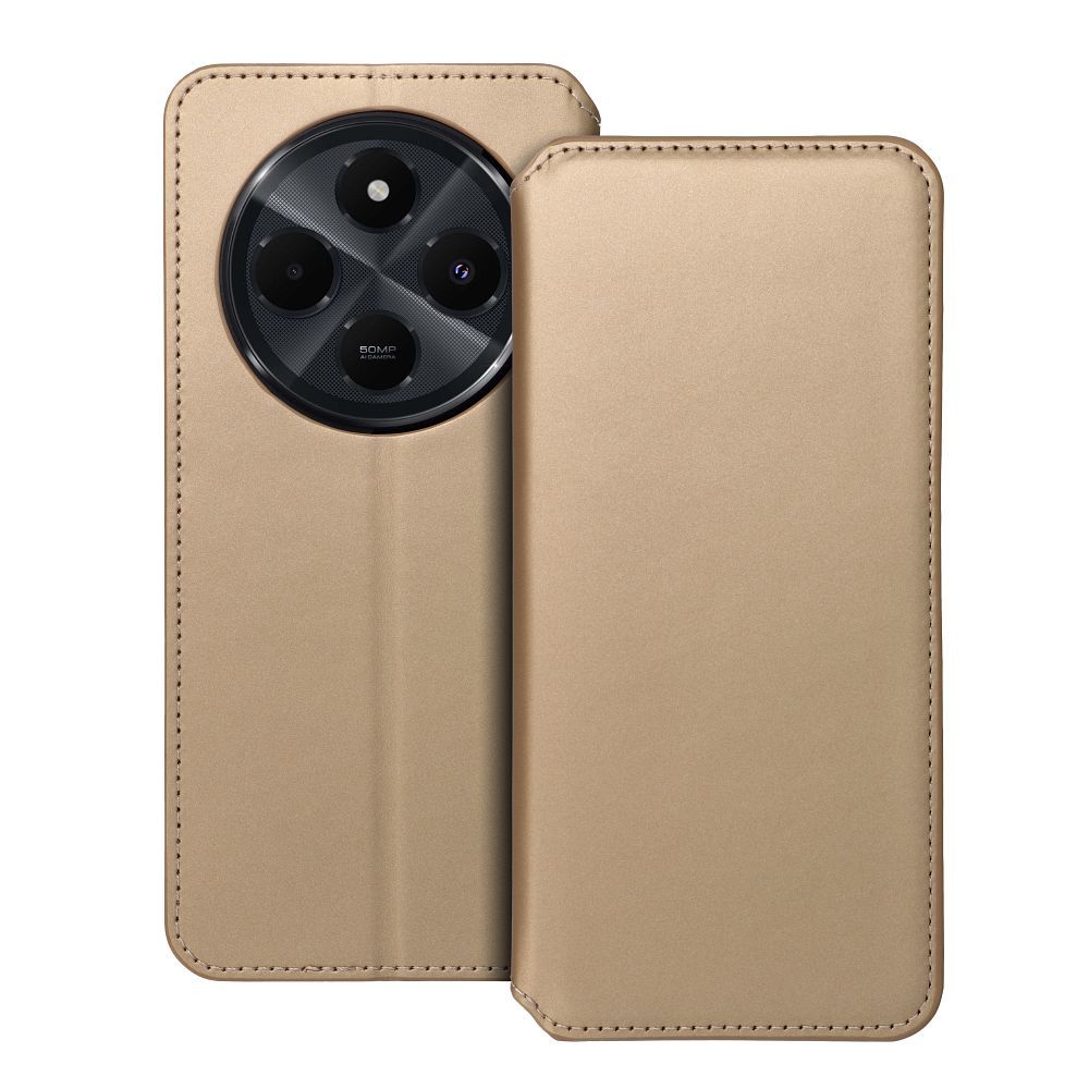 DUAL POCKET knižkový obal pre XIAOMI Redmi 14c zlatý