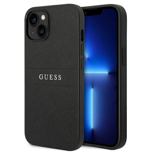 GUESS obal pre iPhone 14 Plus GUHCP14MPSASBBK (Saffiano With Metal Logo) čierny