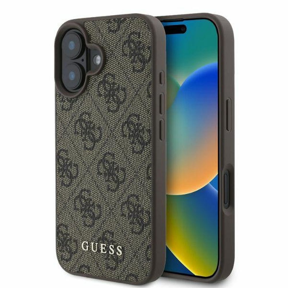 GUESS obal pre iPhone 16 GUHCP16SG4GFBR (PU 4G Classic) hnedý