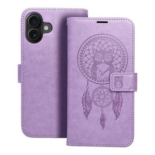 MEZZO knižkový obal pre iPhone 16 Plus dreamcatcher fialový