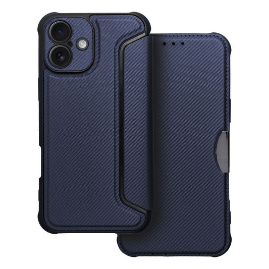 knižkový obal pre iPhone 16 Plus modrý