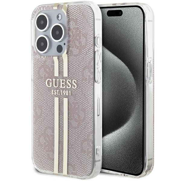 GUESS obal pre iPhone 14 Pro Max GUHCP14XH4PSEGP (4G zlatý Stripe) ružový