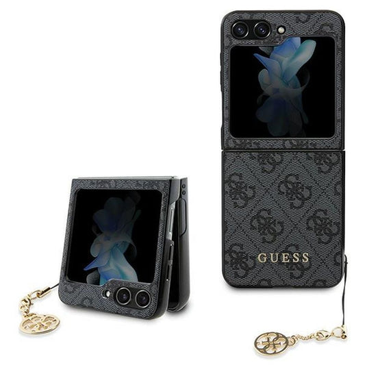 GUESS obal pre SAMSUNG Z Flip 5 GUHCZF5GF4GGR (4G Charm) sivý