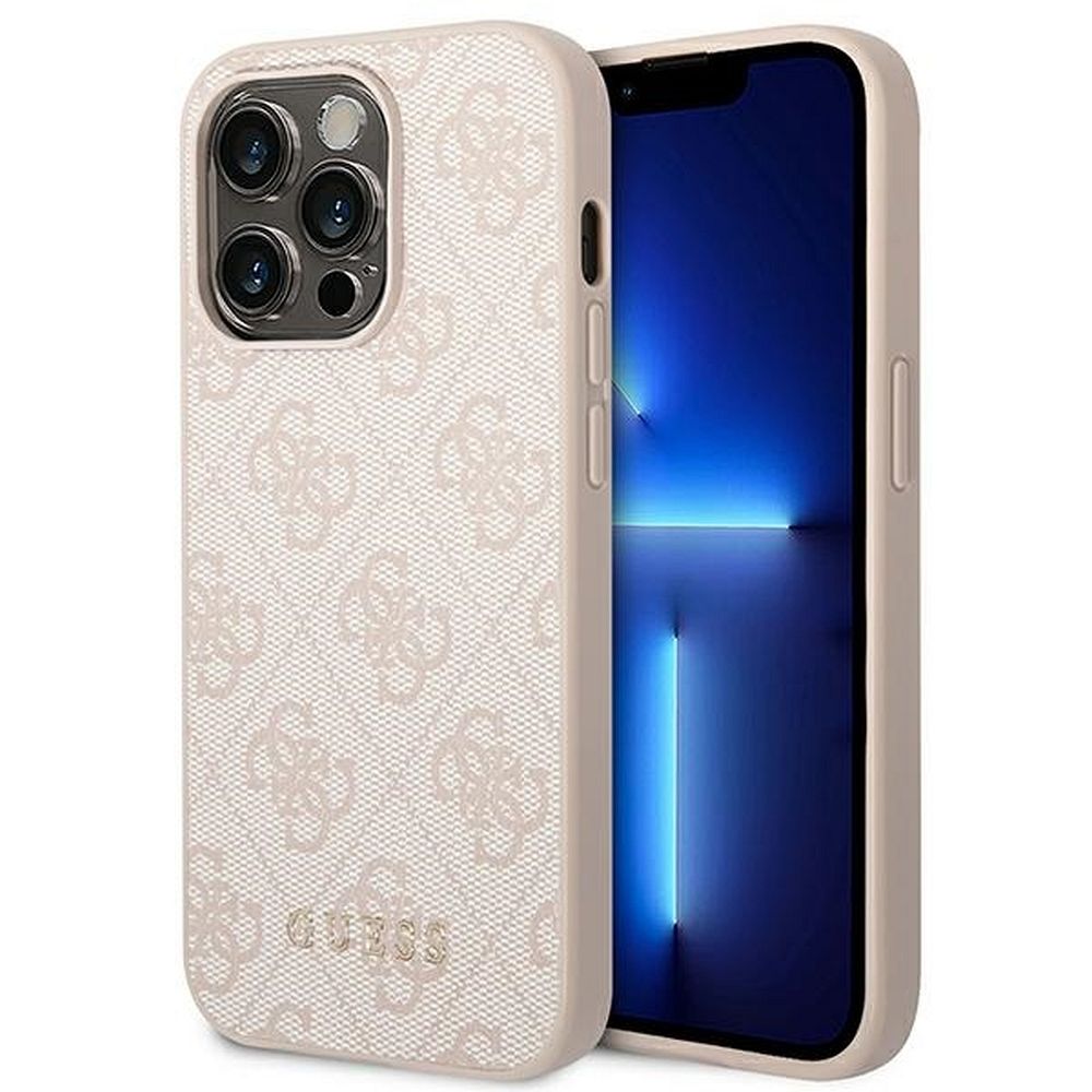 GUESS obal pre iPhone 14 Pro Max GUHCP14XG4GFPI (4G zlatý Logo) ružový