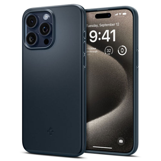 SPIGEN obal THIN FIT pre iPhone 15 Pro Max metal slate