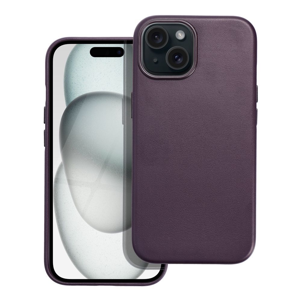 LEATHER MAG COVER obal pre iPhone 15 dark violet