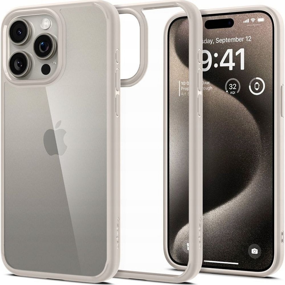 SPIGEN obal ULTRA HYBRID pre iPhone 16 Pro natural titanium