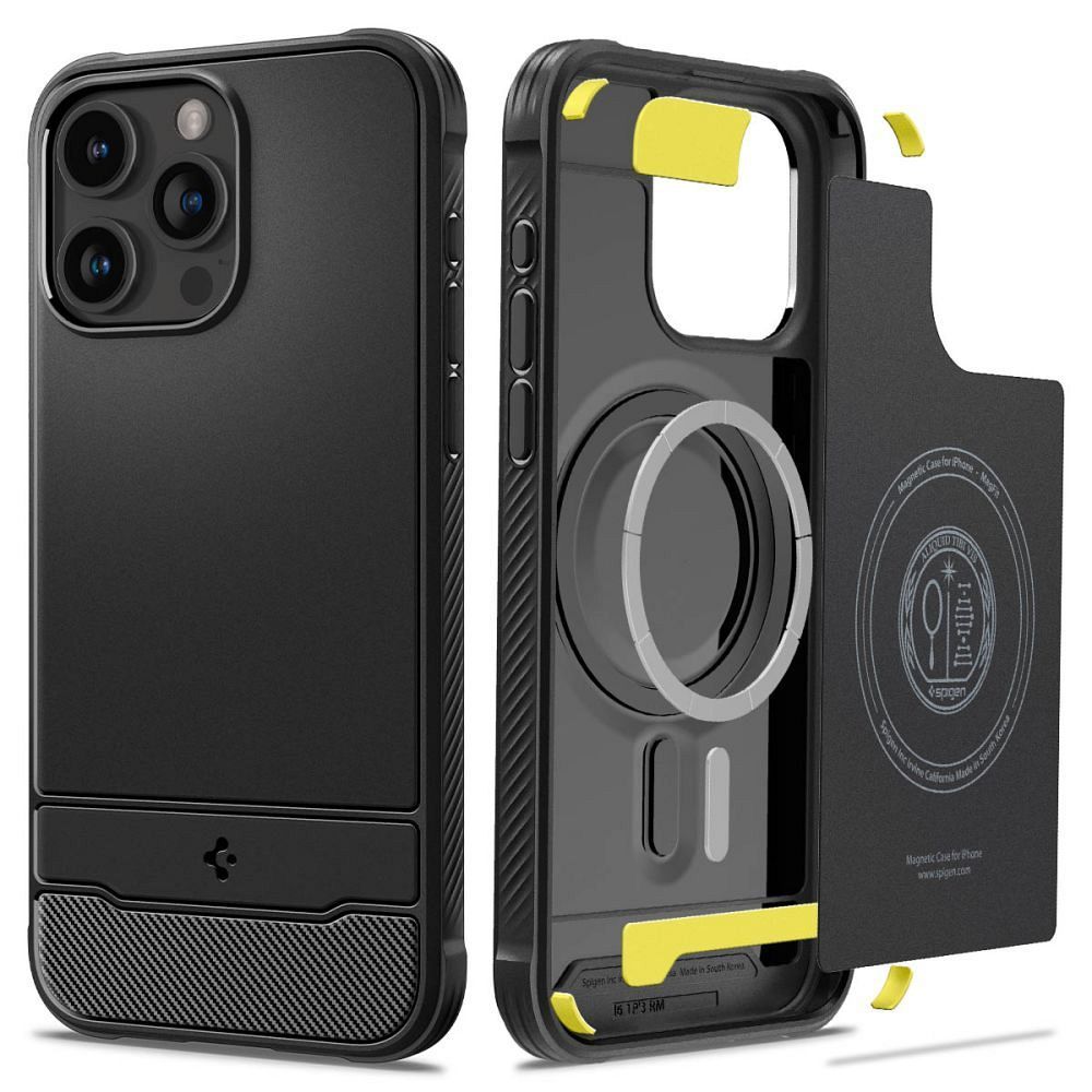 SPIGEN obal RUGGED ARMOR MAG s funkciou MagSafe pre iPhone 15 Pro matte čierny