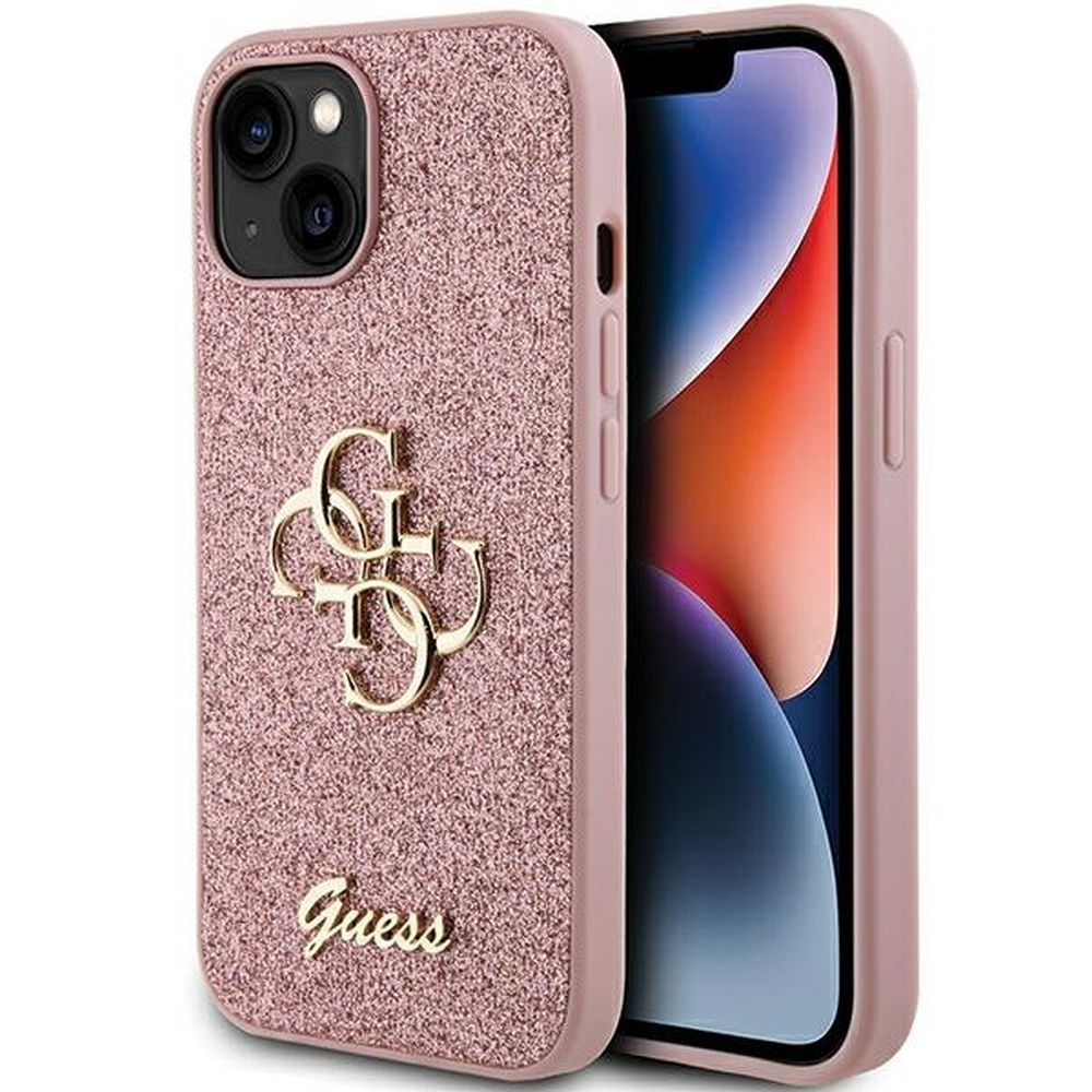 GUESS obal pre iPhone 15 GUHCP15SHG4SGP (Fixed Glitter Big 4G) ružový