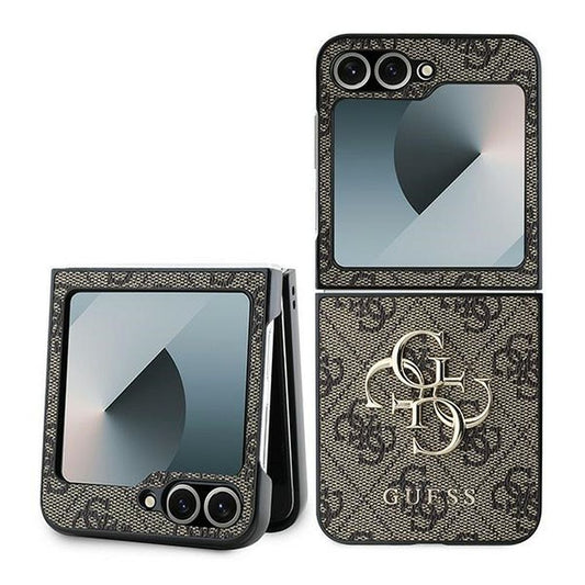 GUESS obal pre SAMSUNG Z Flip 6 GUHCZF64GMGBR (PU 4G Leather Metal Logo) hnedý