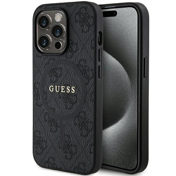 GUESS obal pre iPhone 14 Pro s funkciou MagSafe GUHMP14LG4GFRK (4G Ring classic logo) čierny