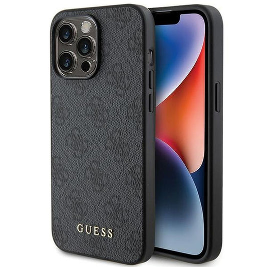 GUESS obal pre iPhone 15 Pro GUHCP15LG4GFGR (4G Metal Logo) sivý