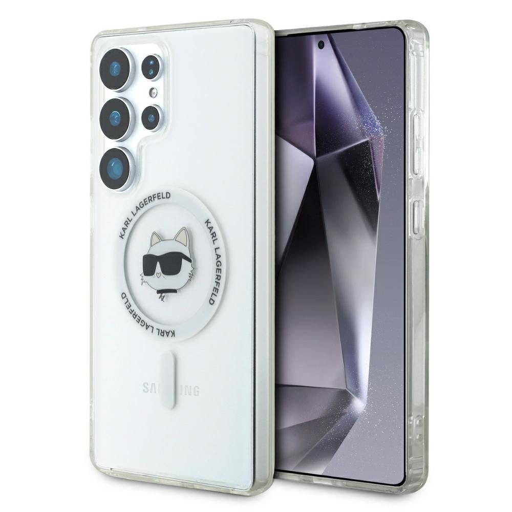 KARL LAGERFELD obal pre SAMSUNG S25 Ultra KLHMS25LHLSCHH (Magnetic IML Metal Choupette Head) biely