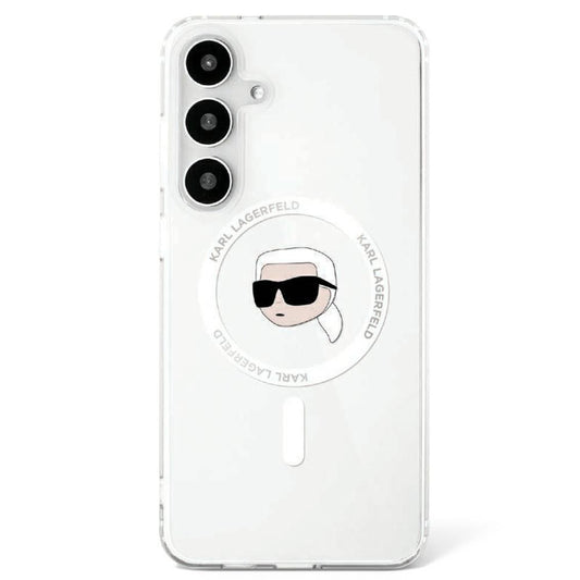 KARL LAGERFELD obal pre SAMSUNG S25 KLHMS25SHLSKIH (Magnetic IML Metal K. Heads) biely