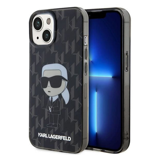 KARL LAGERFELD obal pre iPhone 15 KLHCP15SHNKMKLK (Ikonik Monogram) čierny