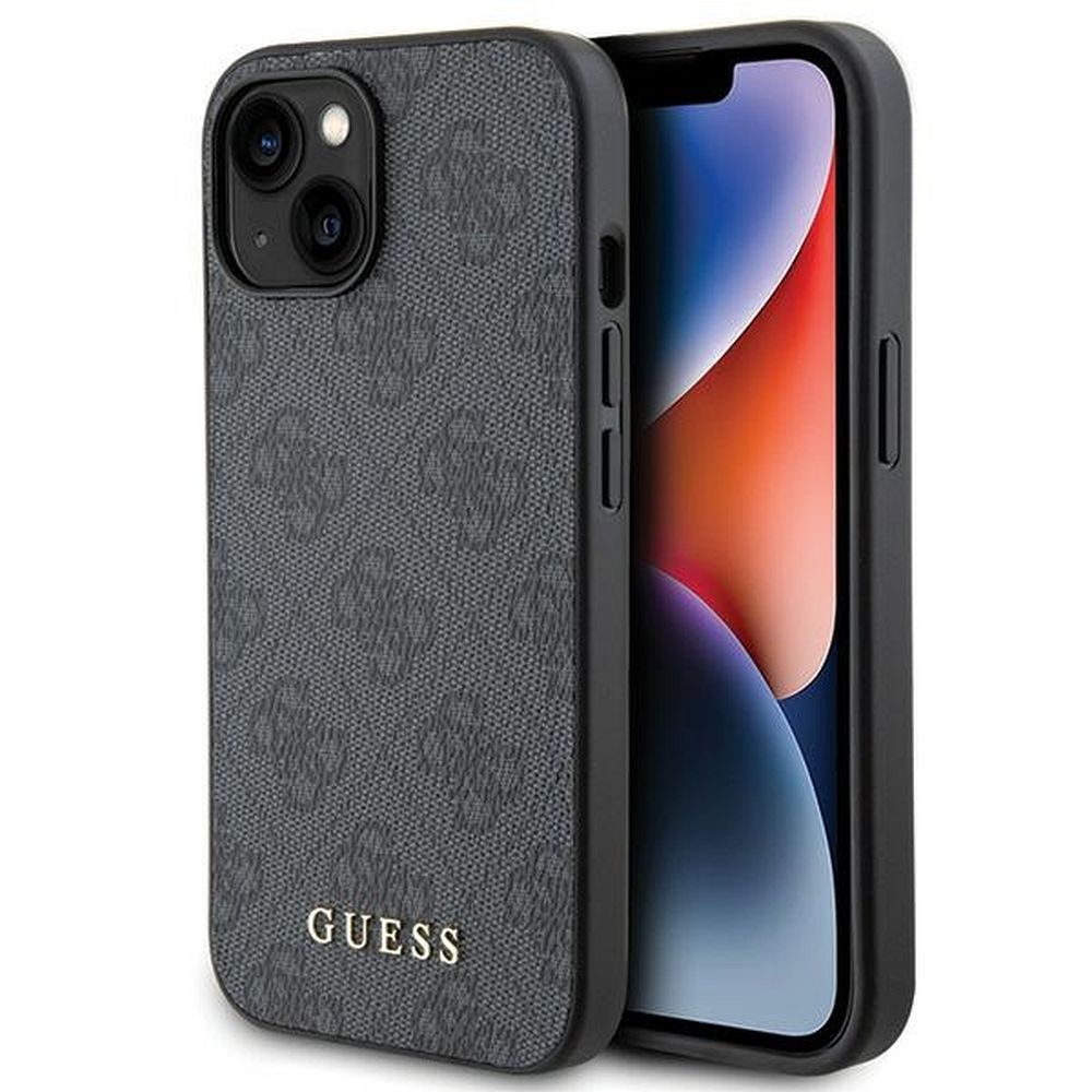 GUESS obal pre iPhone 15 GUHCP15SG4GFGR (4G Metal Logo) sivý