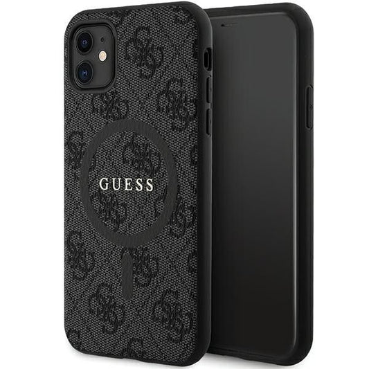 GUESS obal pre iPhone 11 s funkciou MagSafe GUHMN61G4GFRK (4G Ring classic logo) čierny