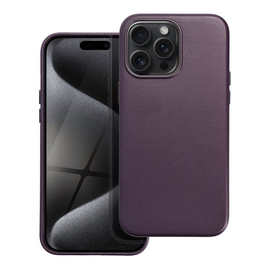 LEATHER MAG COVER obal pre iPhone 15 Pro Max dark violet