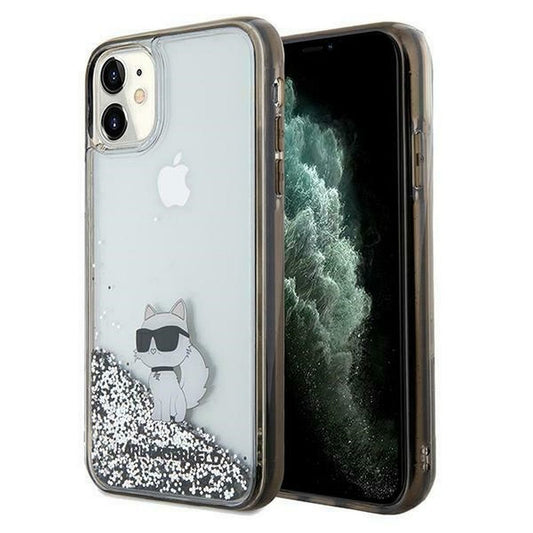 KARL LAGERFELD obal pre iPhone 11 KLHCN61LKCNSK (Liquid Glitter C) priehľadný