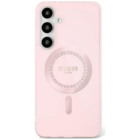 GUESS obal pre SAMSUNG S25 GUHMS25SPFTDTEP (Magnetic IML Rhinestones) ružový