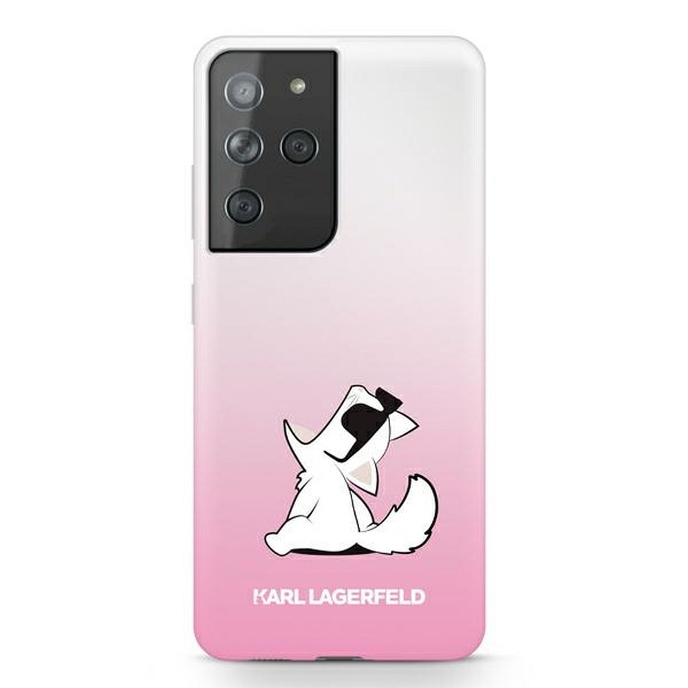 KARL LAGERFELD obal pre SAMSUNG S21 Ultra KLHCS21LCFNRCPI (Choupette Fun) ružový