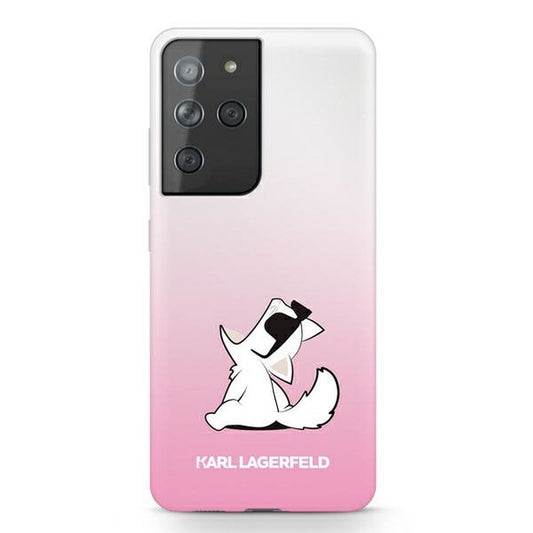 KARL LAGERFELD obal pre SAMSUNG S21 Ultra KLHCS21LCFNRCPI (Choupette Fun) ružový