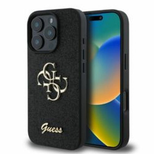 GUESS obal pre iPhone 16 Pro Max GUHCP16XHG4SGK (Fixed Glitter Big 4G) čierny