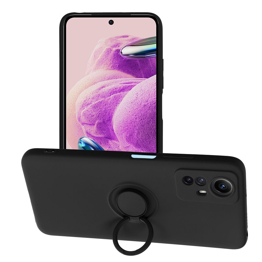 silikónový obal s prsteňom pre XIAOMI Redmi Note 12S čierny