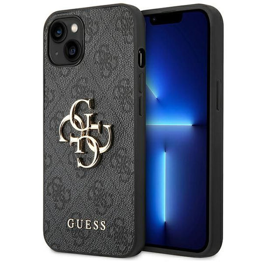 GUESS obal pre iPhone 13 / 14 / 15 GUHCP14S4GMGGR (4G Big Metal Logo) gray