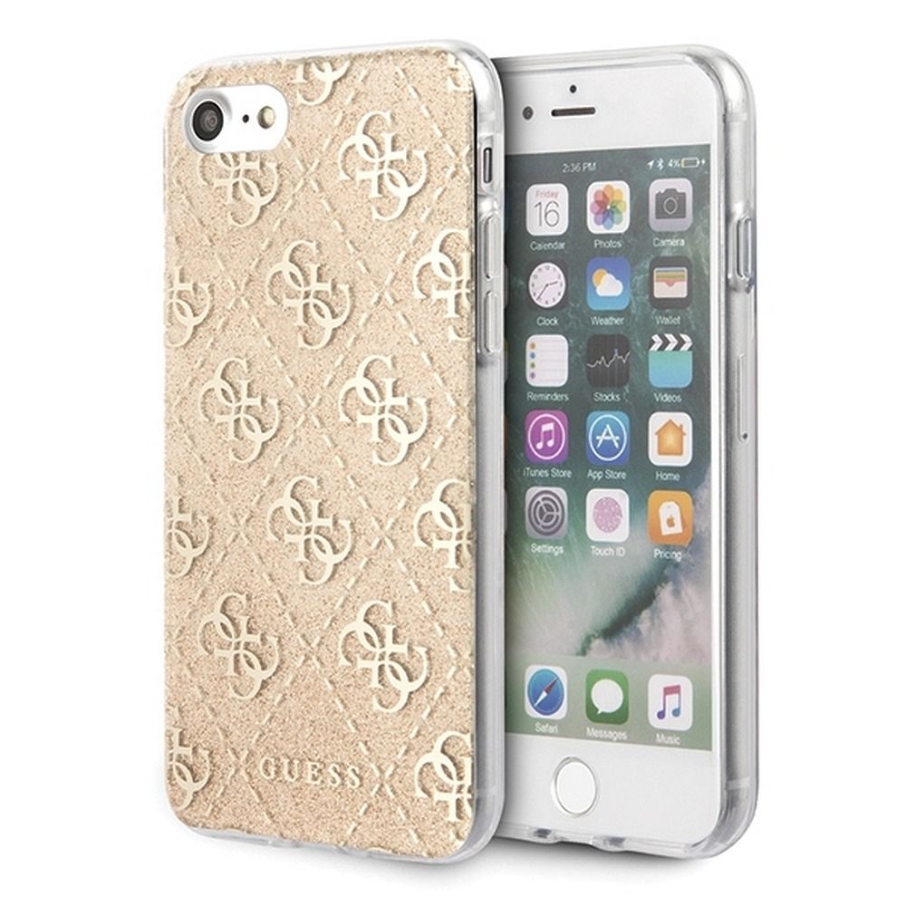 GUESS obal pre iPhone 7 / 8 GUHCI8PCU4GLGO (4G Glitter) zlatý