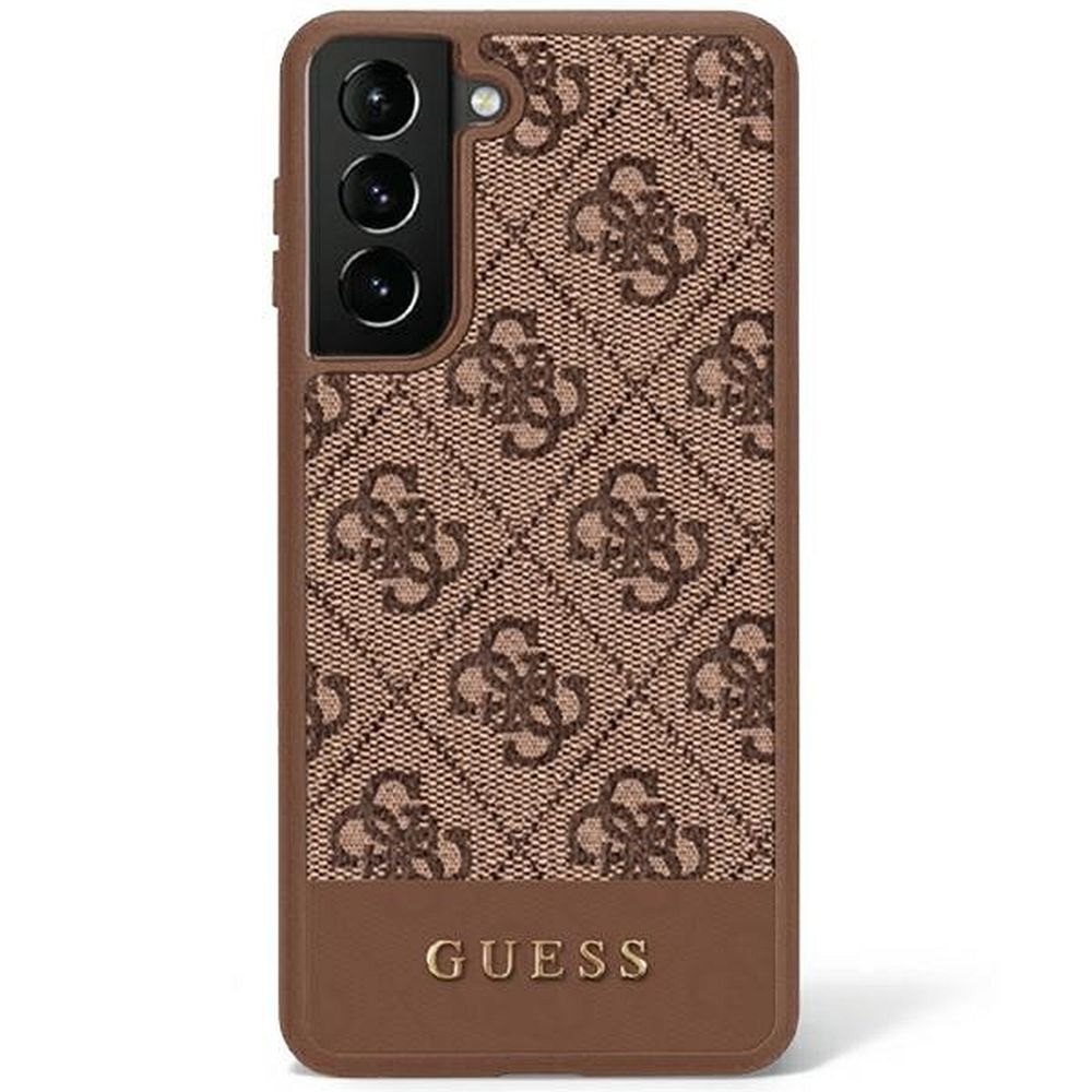 GUESS obal pre SAMSUNG S23 Ultra GUHCS23LG4GLBR (4G Bottom Stripe) hnedý