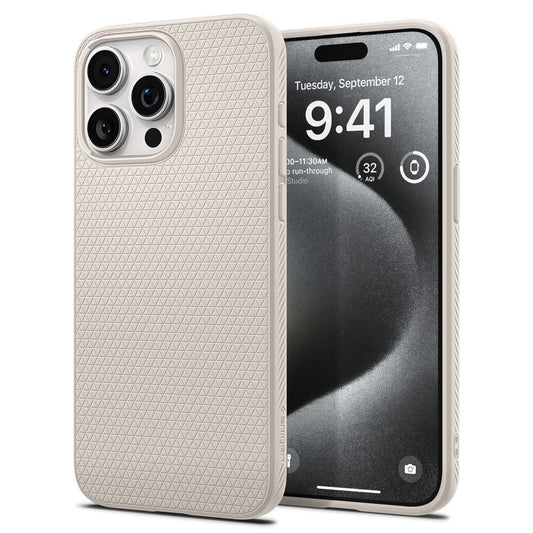 SPIGEN obal LIQUID AIR pre iPhone 15 Pro natural titanium