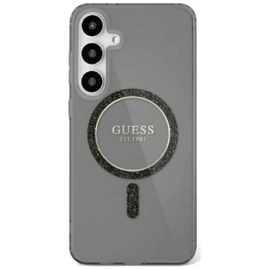 GUESS obal pre SAMSUNG S25 Ultra GUHMS25LHFGEREK (Magnetic IML Glitter Circle) čierny