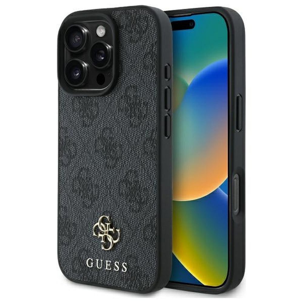 GUESS obal pre iPhone 16 Pro comaptible with MagSafe GUHMP16LP4SM4MK (PU 4G Small and Classic) čierny